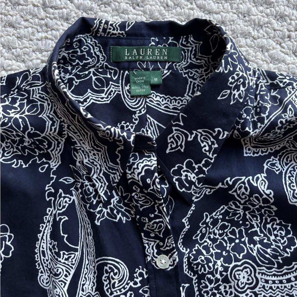 Ralph Lauren button down cotton blouse - Picture 2 of 3